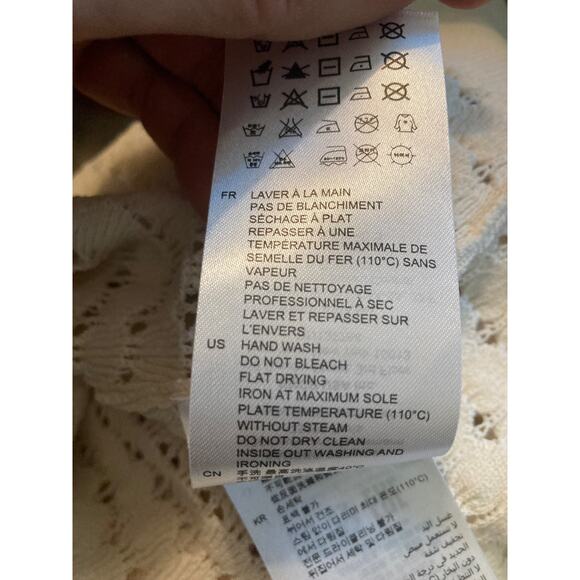 Sandro Cardigan Cropped Sweater Lace Crochet Lovely & Sweet ~ Sz 2 Small - Picture 10 of 10